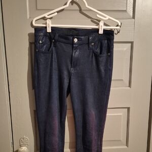 7 For All Mankind Luxe Coated Snakeskin Performance Slimmy Tapered